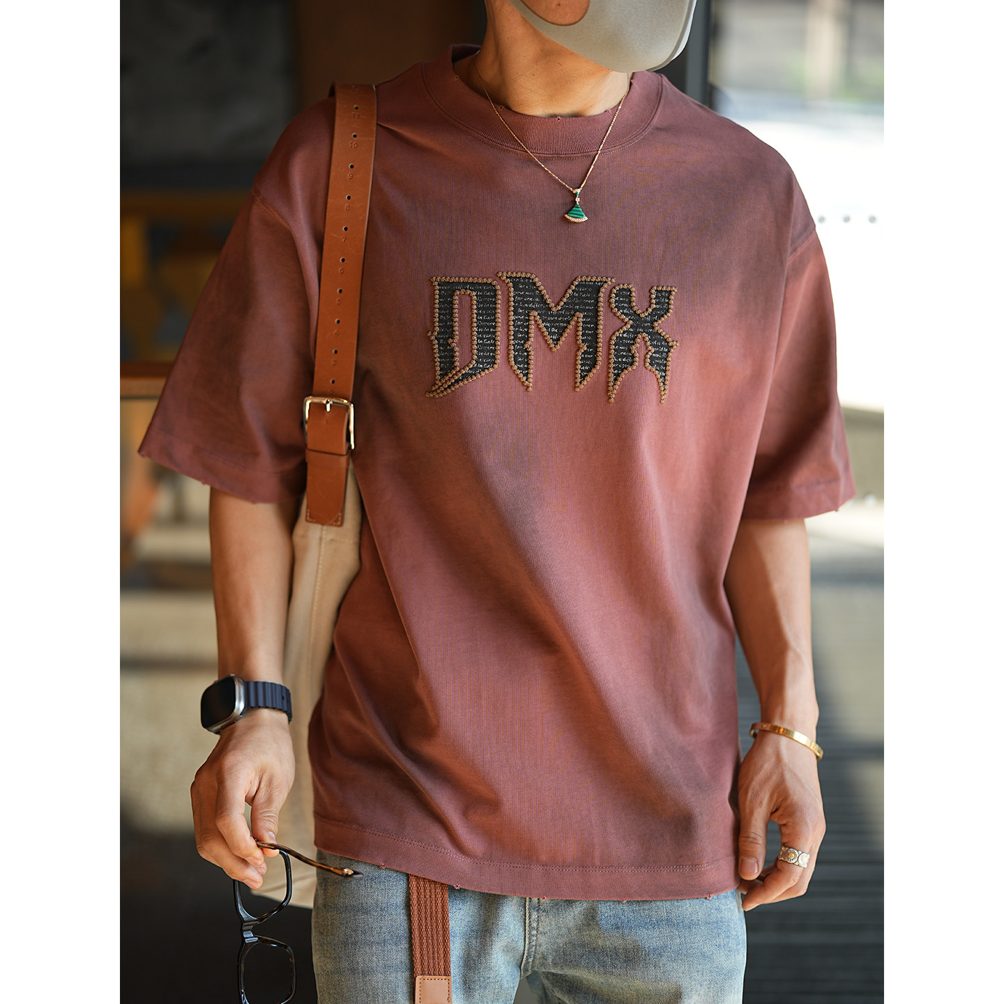 擦色做旧310高克重纯棉短袖体恤