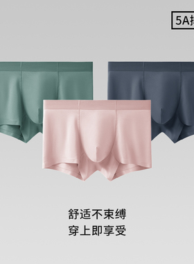 2025夏季新款50支兰精莫代尔内裤男5A整裤抑菌高弹无痕腰带平角裤