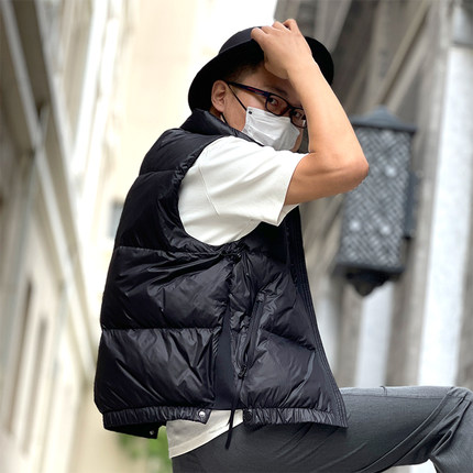 秋冬季新款男士90羽绒马甲潮牌美式短款加厚马夹外穿保暖背心男款