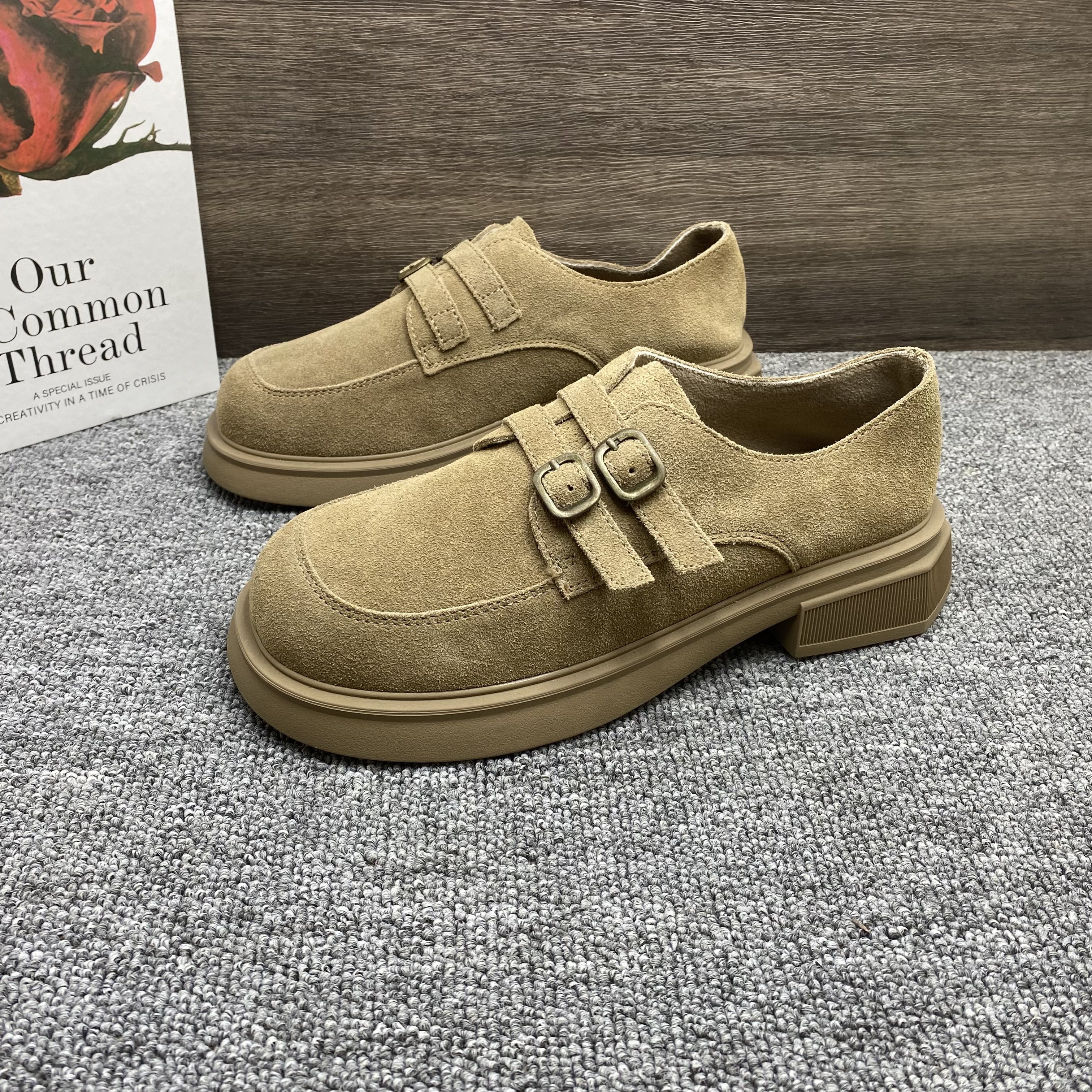 撤柜处理磨砂真皮复古皮带扣乐福鞋女秋冬款厚底加薄绒勃肯女棉鞋,女鞋,勃肯鞋/软木鞋,淘宝优惠券,粉丝福利购,淘宝优惠卷