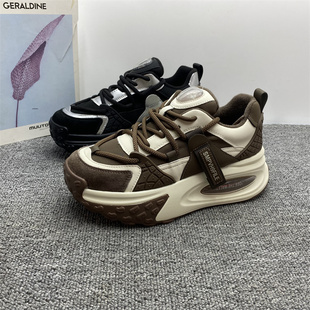 轻便厚底加绒老爹鞋 撤柜尾货处理真皮女鞋 时尚 棉鞋 女潮 2024冬新款