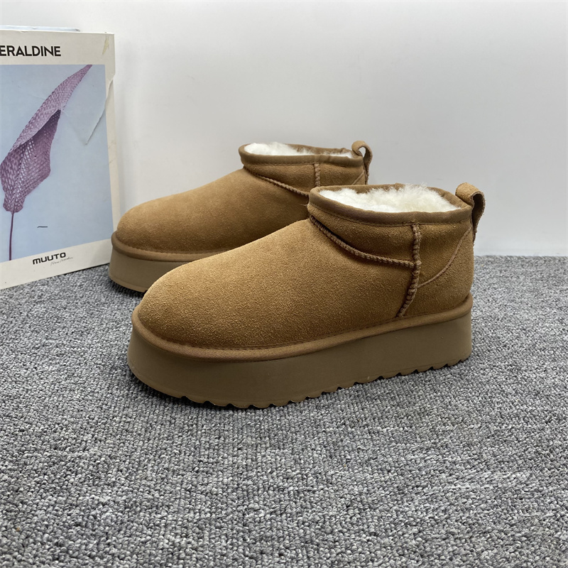 处理全羊皮毛一体雪地靴女真皮