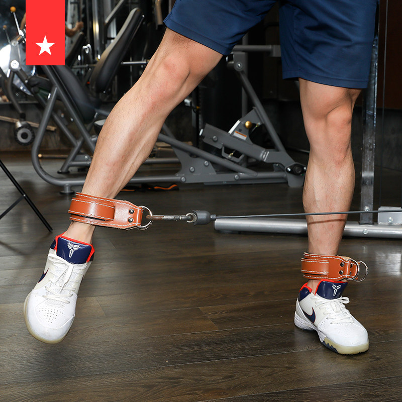 劳拉之星0125龙门架练臀腿部力量健身训练脚环牛皮绑腿扣拉力训练