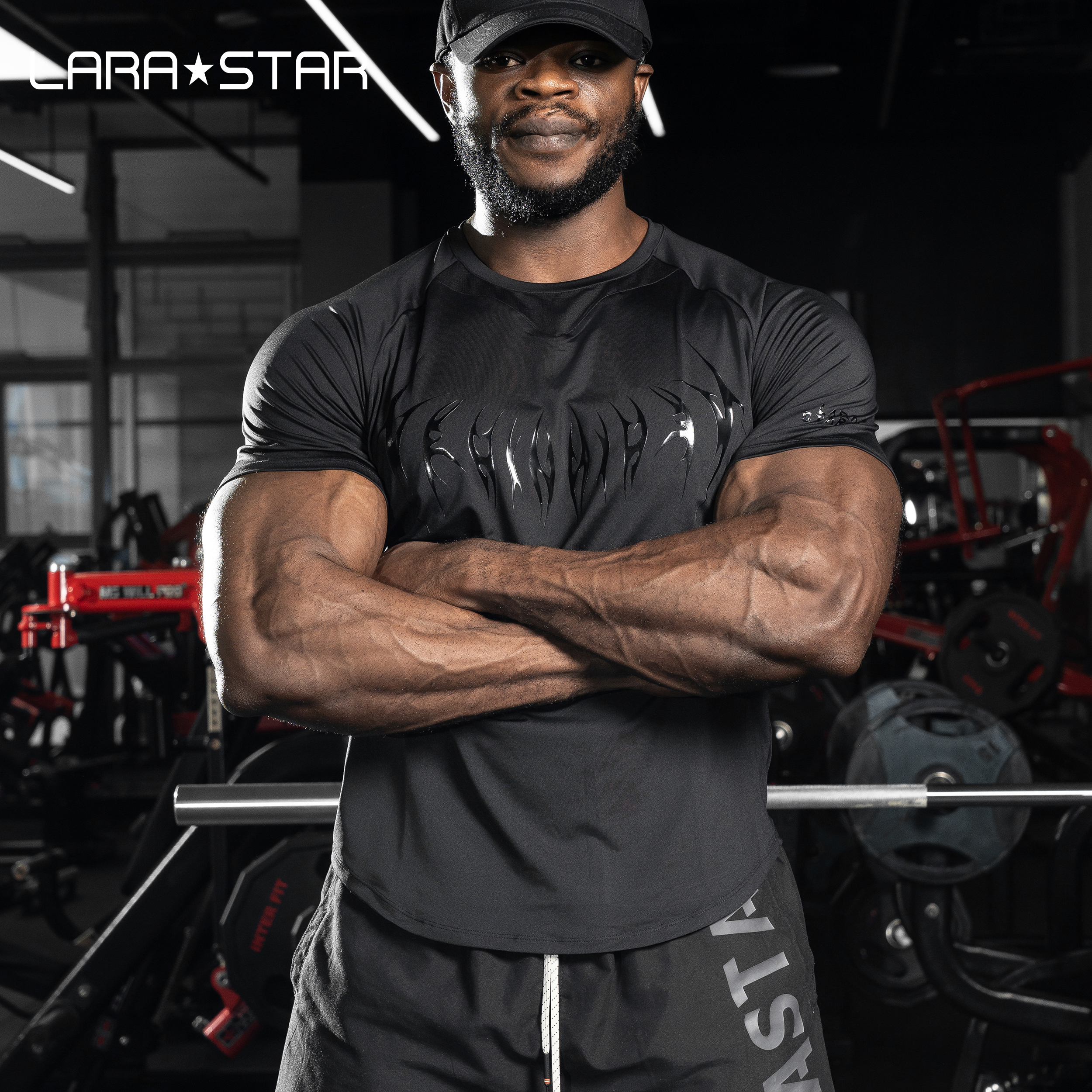 劳拉之星印花健身运动短袖