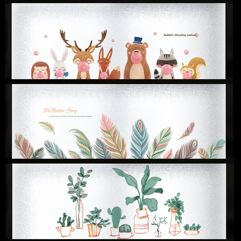 儿童房间窗户玻璃贴纸横向玻璃贴膜静电窗贴膜纸无胶透光不透人,家居饰品,玻璃膜/贴,淘宝优惠券,粉丝福利购,淘宝优惠卷