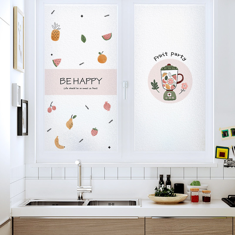 厨房玻璃贴纸窗户门贴厕所隐私膜家用防窥透光不透明磨砂可爱贴膜|ruв категории Домашний быт, наклейки, керамическая плитка/стекло вставить - от Buy2taobao.com для оказания профессиональной услуги покупки агента Taobao