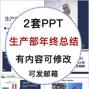 商务风生产部年终总结汇报PPT模板新年工作计划PPT