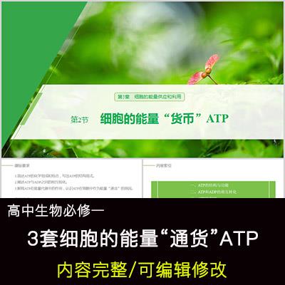 高中生物教育课件 细胞的能量通货ATP PPT模板成品公开课幻灯片