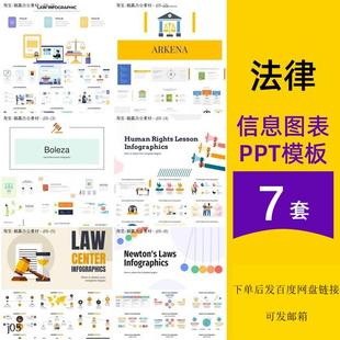 法律法院律师天平秤开庭审理案件图形数据可视化信息图表ppt模板