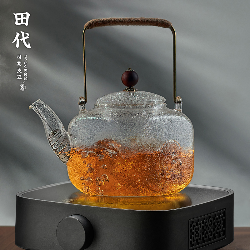 田代 耐热家用提梁玻璃茶壶烧水壶泡茶带过滤电陶炉煮茶器煮茶壶