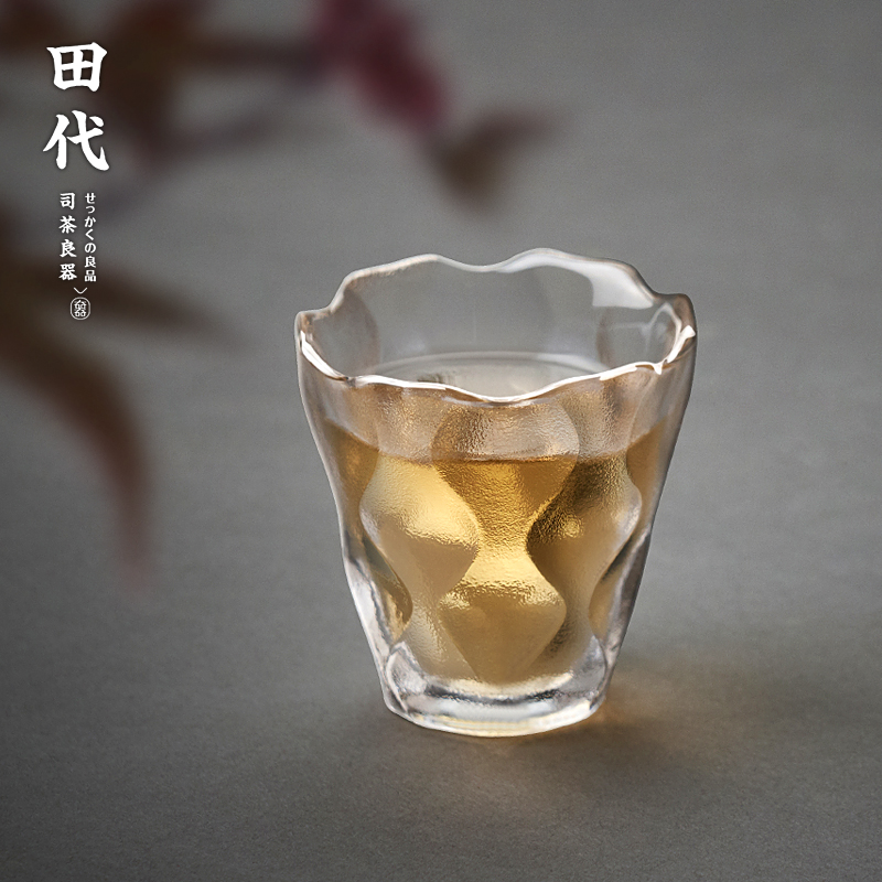 日式饮波子小茶杯 耐热玻璃主人杯清酒小杯子功夫茶道茶具 品茶杯