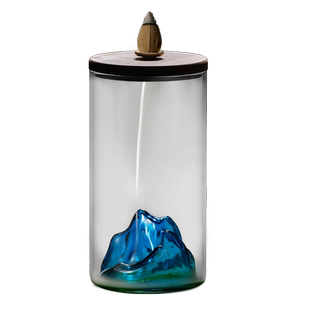 江山飞瀑檀香炉家用功夫茶道茶室观赏摆件沉香茶具零配倒流香薰炉