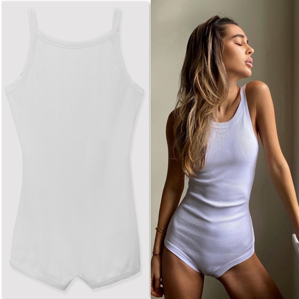 高腰短裤连体衣裤露背
