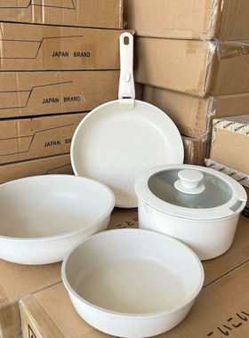 瑕疵外贸叠叠锅可拆卸手柄不粘锅家用锅具套装炒锅汤锅平底锅