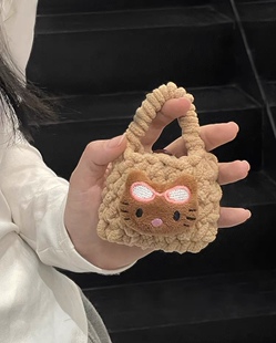 NO FORGET/毛线黑皮耳机包适用苹果华为小米