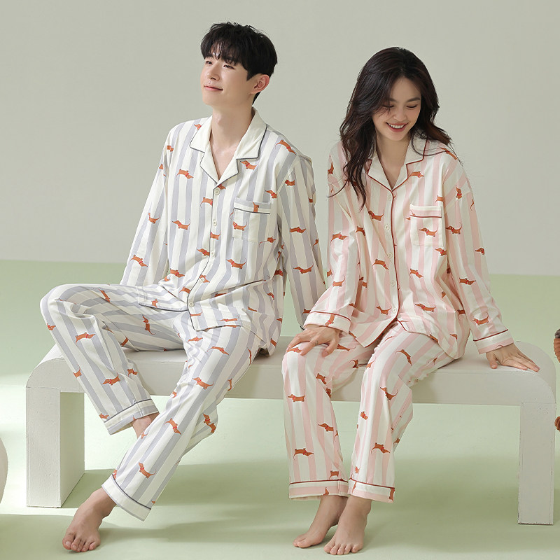 多巴胺情侣睡衣2024年新款春秋季纯棉长袖7A抗菌家居服可外穿套装,女士内衣/男士内衣/家居服,睡衣/家居服套装,淘宝优惠券,粉丝福利购,淘宝优惠卷