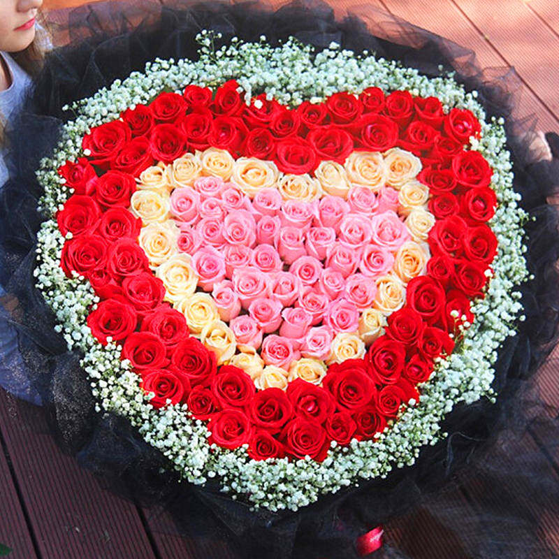 99朵红玫瑰花鲜花速递北京礼物生日求婚表白成都同城配送上海全国