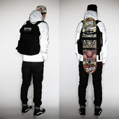 THRASHER欧美街舞嘻哈潮流双肩包滑板包原宿背包潮牌学生情侣书包