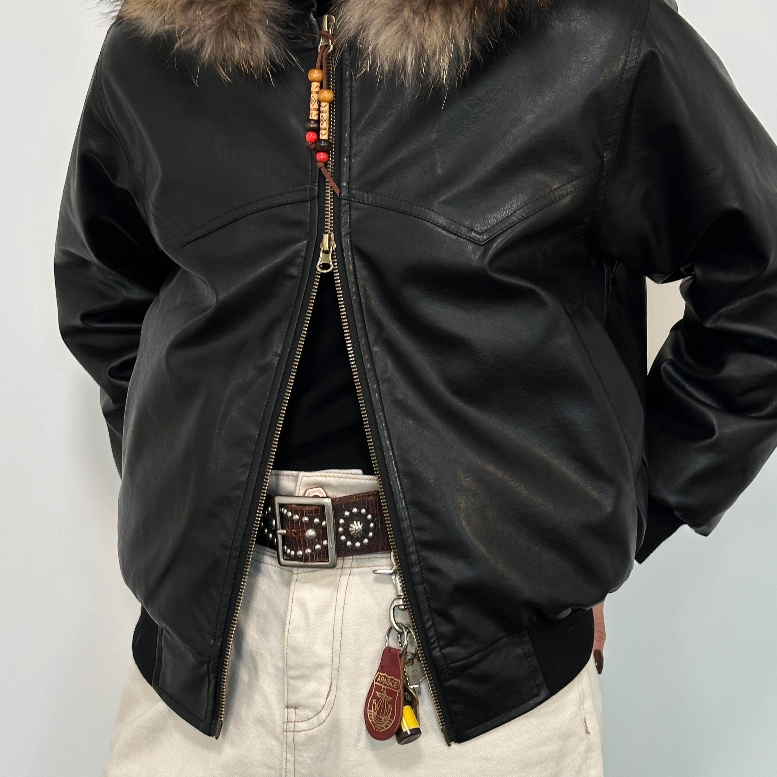 7773M新雪丽云纤棉捕梦夹克重磅复古皮衣PU男女同款保暖真毛,男装,皮衣,淘宝优惠券,粉丝福利购,淘宝优惠卷