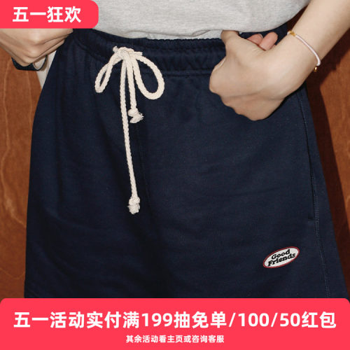 777美式复古学院复古4分短裤重工4针6线高级锁边宽松卫裤男女同款