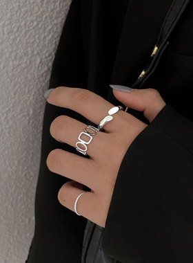 纯银日韩风小众学生食指环