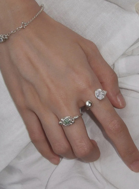 轻奢小众小行星锆石食指戒女款