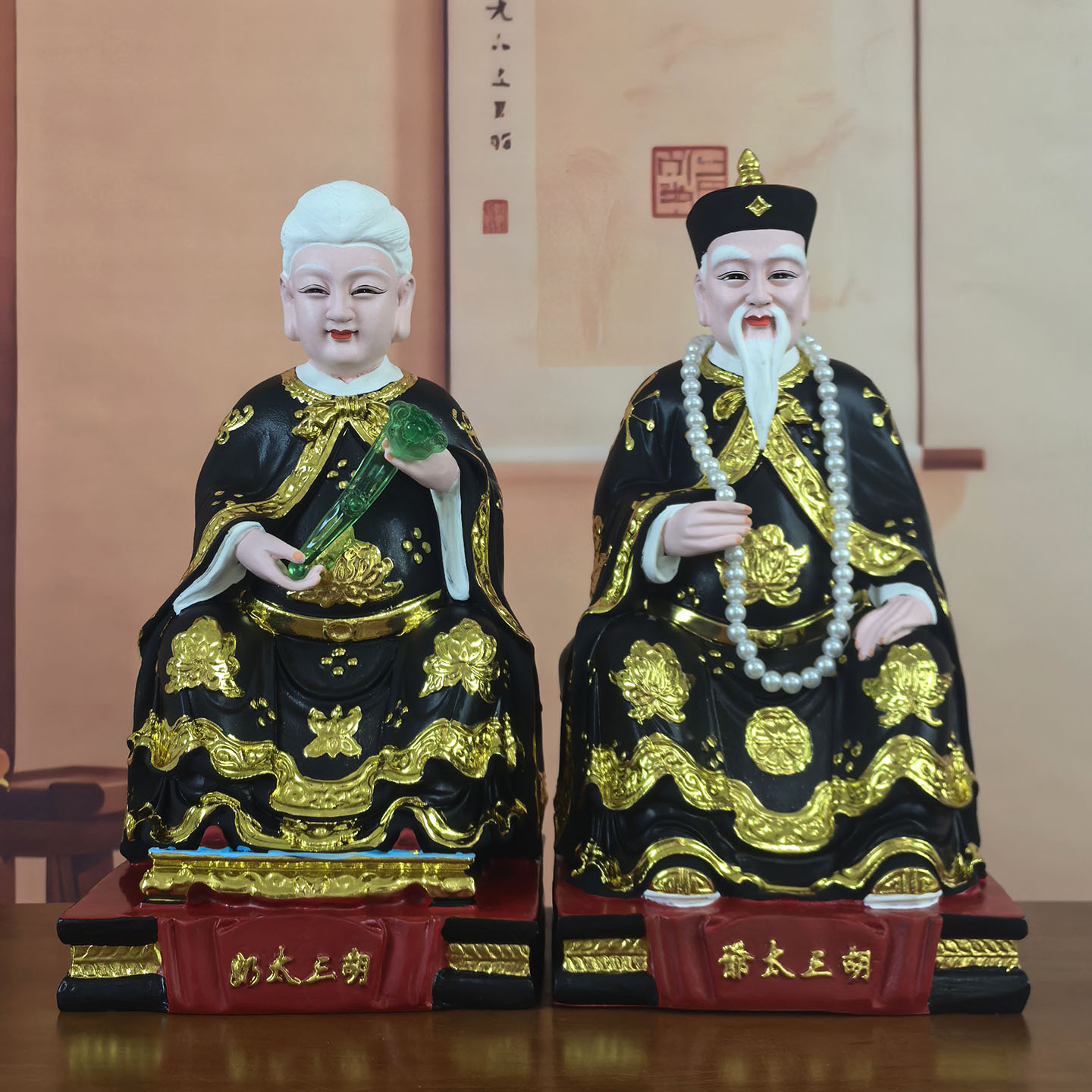 胡三太爷胡三太奶像树脂佛像黑衣胡三太爷神像胡三太爷太奶神像