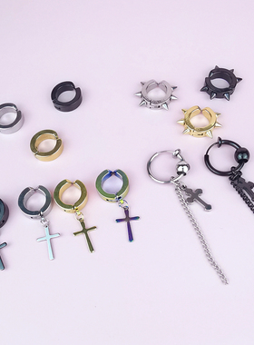 棉花娃娃耳环10cm15cm20cm40cm娃用耳环圆环耳圈玩偶公仔耳夹装饰