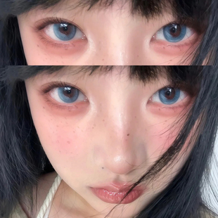 barrieyes月隐蓝美瞳半年抛混血蓝色大直径年抛隐形眼镜25新款 WPW