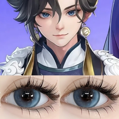 孙权cos美瞳年抛大直径蓝色混血款三明治工艺漫展正品隐形眼镜DTB