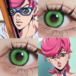 特莉休cos美瞳绿色jojo的奇妙冒险显色重生绿含羞草绿毒液魔音ah