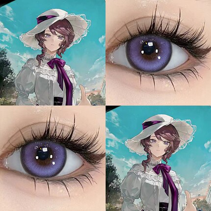 费利西安cos美瞳年抛紫色大直径重返未来1999漫展隐形眼镜DTB