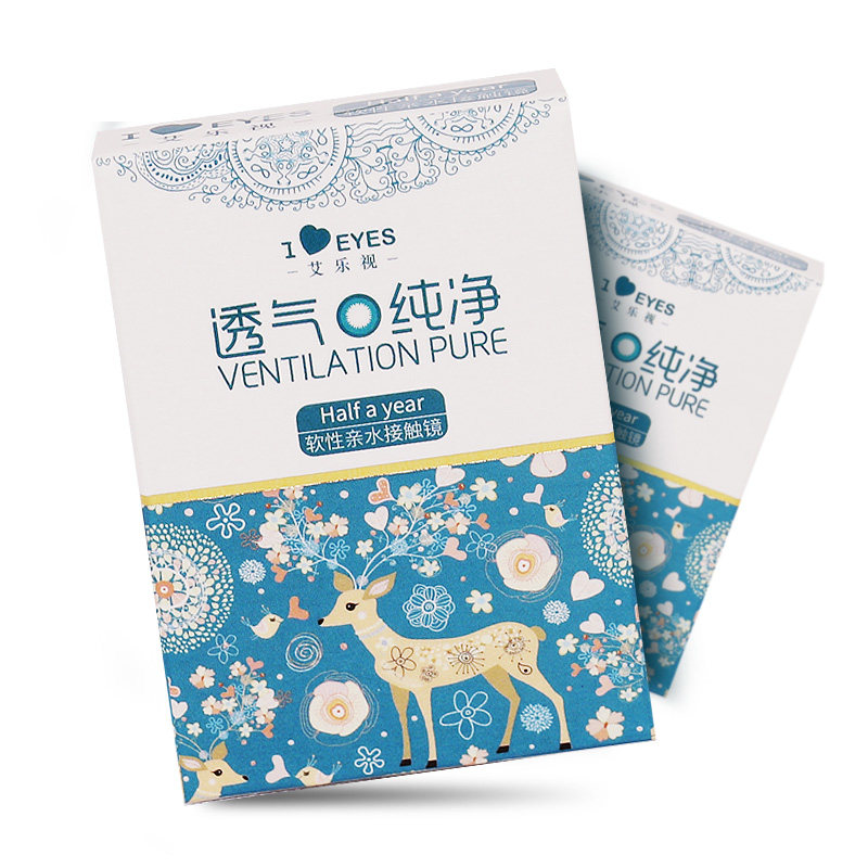 艾乐视进口隐形眼镜半年抛透明2片装水润近视官方非月抛日抛hy