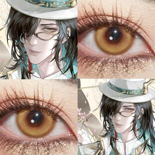 谢必安cos美瞳半年抛宿伞之魂真理之下黄色大直径彩色隐形眼镜ah