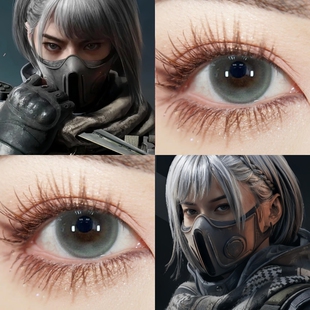 骇爪麦晓雯cos美瞳灰色半年抛女大直径三角洲行动漫展隐形眼镜DTB