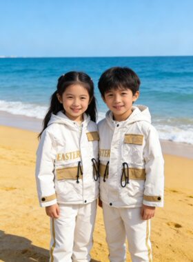 男女中童加兔毛加厚派克服冬季新款时髦洋气棉袄儿童保暖外套潮
