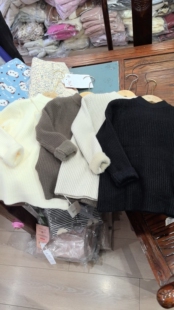 童装2025冬季女童男童百搭圆领纯色一体绒加厚保暖针织毛衣打底衫