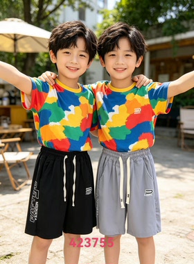 男女中童短裤中裤夏季2026新款儿童韩版宽松休闲裤速干面料运动裤