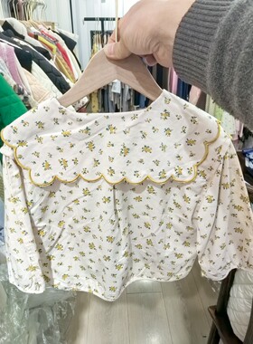 女童小童碎花娃娃衫2025春秋新款女宝时尚童装女童长袖上衣纯棉