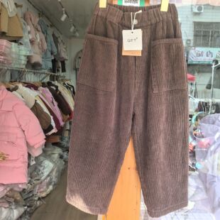 男童灯芯绒裤子儿童加绒加厚长裤2025新款秋冬款中童洋气休闲裤潮