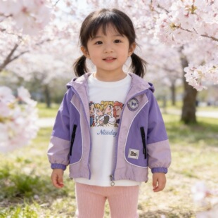 女小童休闲库洛米外套2026亮灯款新款青季洋气时髦棒球服宝宝外穿
