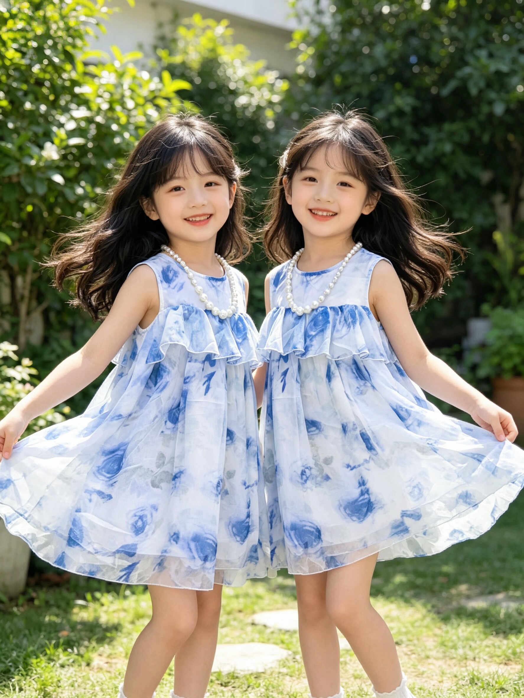 女中童连衣裙夏季儿童公主裙子洋气碎花雪纺裙清新甜美生日礼物