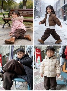 男女小童裤子加绒加厚2026新款洋气儿童宝宝冬款保暖休闲长裤