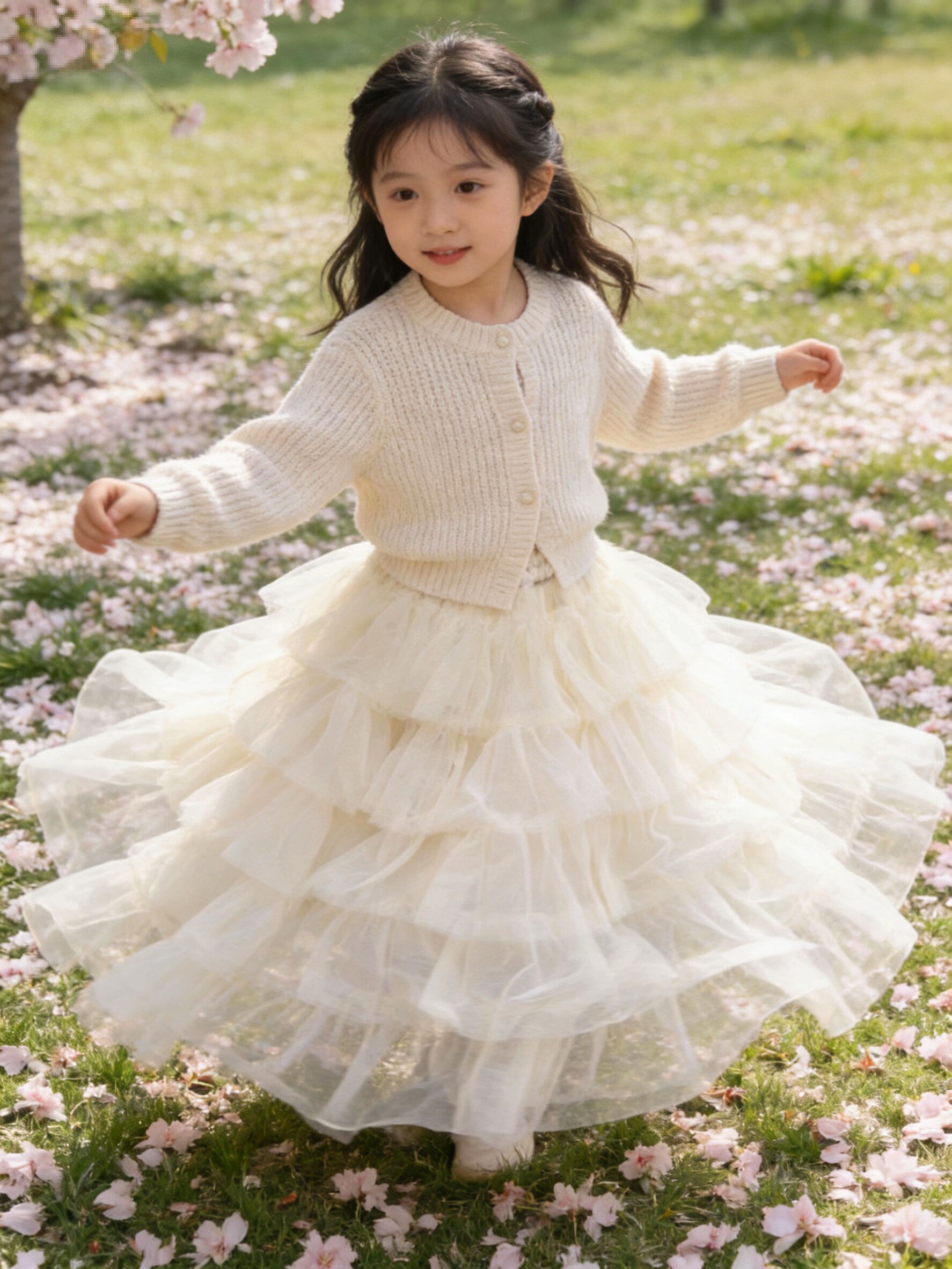 2026春秋装新款女童半裙儿童纱裙宝宝中长网纱半裙蛋糕裙百搭洋气