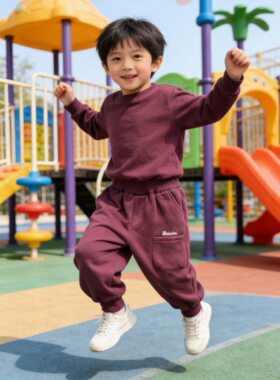 2026款男女小童休闲运动裤春秋冬新款洋气一体绒阔腿裤长裤保暖
