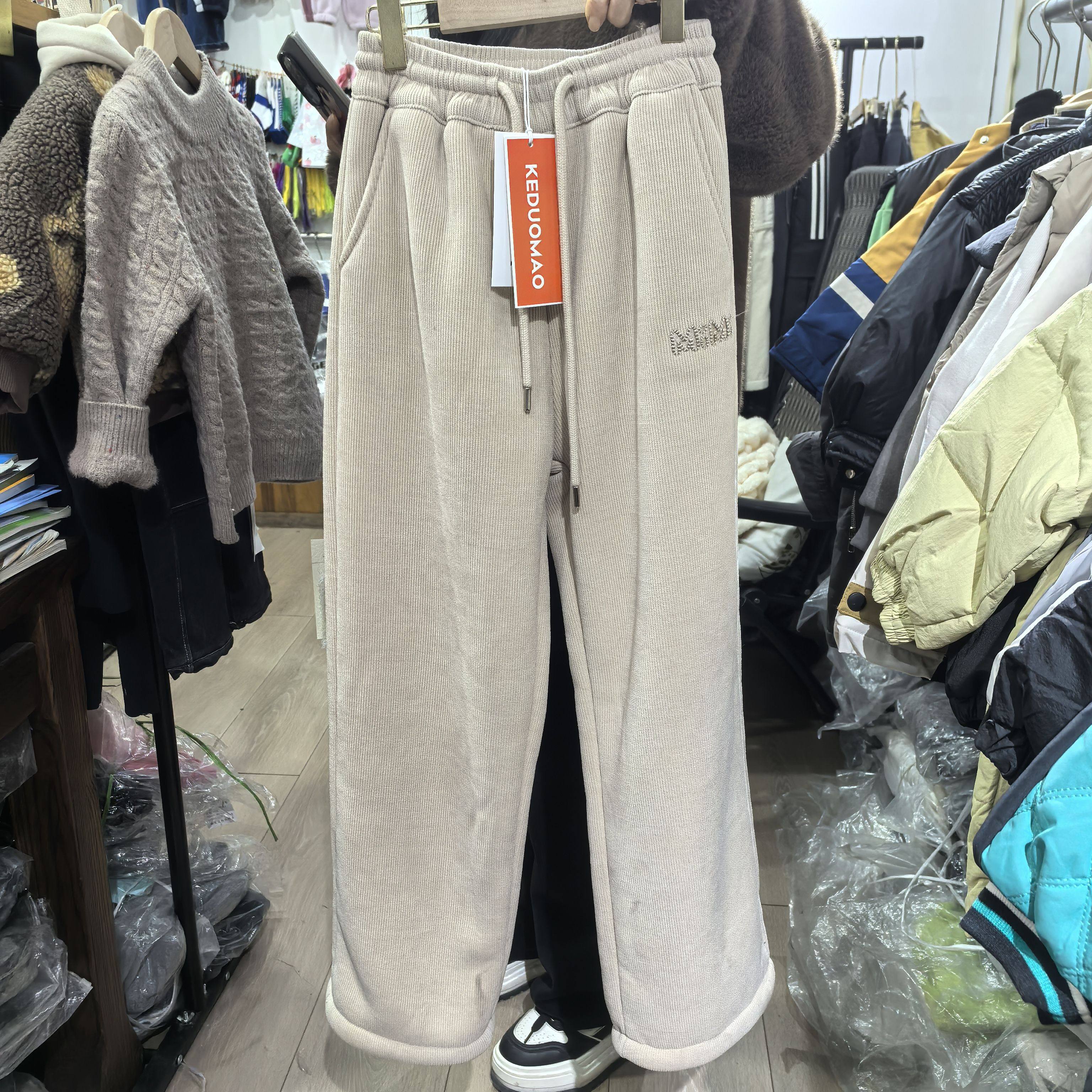 女童加绒加厚休闲裤2025冬季新款儿童宽松阔腿裤中大童冬装棉裤潮