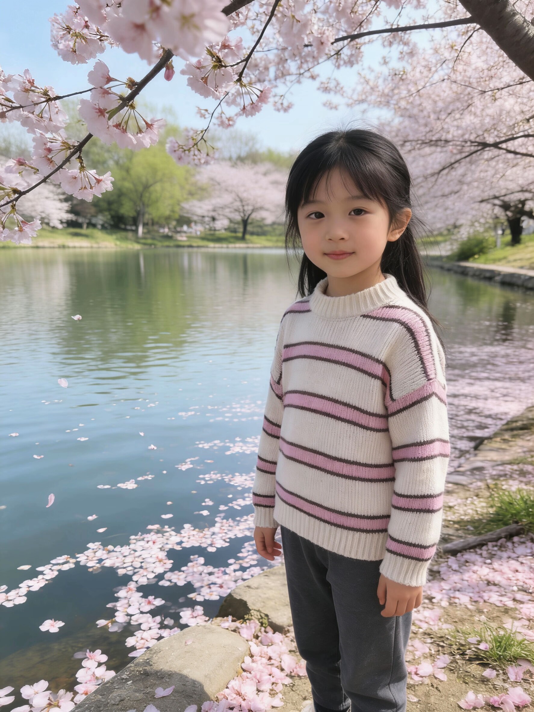 女中童装毛衣2026新款洋气时髦儿童针织衫宝宝条纹毛衣春秋款上衣