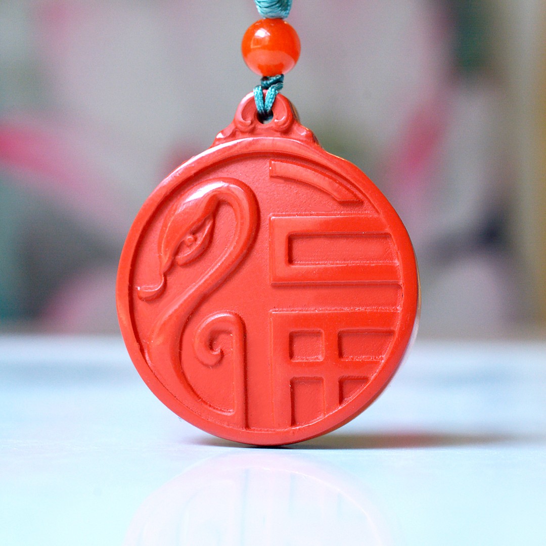 天然朱砂平安福牌吊坠红砂挂件