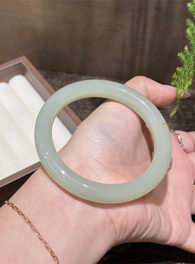 和田玉青白玉高冰晴水手镯玉石镯