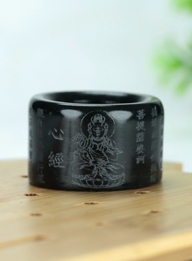 天然新疆和田玉青玉霸气扳指戒指